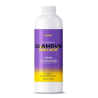 Professional TRUE-EMA Liquid Monomer, Advanced GlamourShield acrylic formula, no MMA, Non-Yellowing, Quick Dry, Strongest Adhesion, Acrylic Nail Art Extension Carving 32 Fl. Oz.