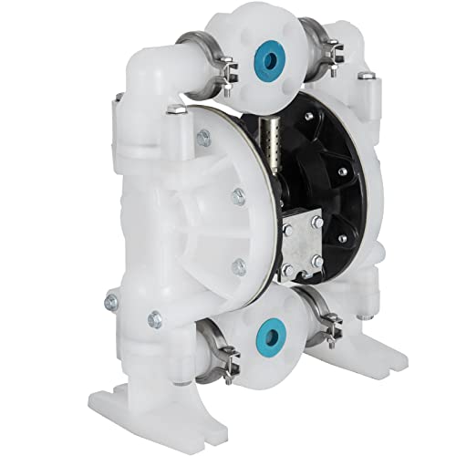 Happybuy Air-Operated Double Diaphragm Pump 1 inch InletOutlet 30GPM Polypropylene Max 120PSI for Chemical and Industrial Use