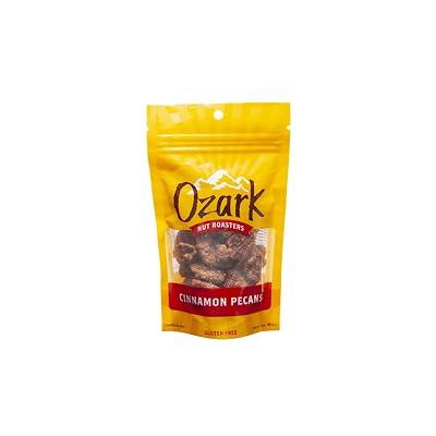 OZARK NUT ROASTERS, Cinnamon Pecans, Flavored Snack Nuts, World-Class Gourmet Candied Peanuts, 3 Ounces Resealable Pack