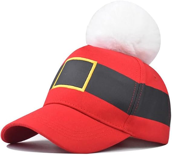 Red-Christmas-Hat Xmas-Baseball-Cap for Men-Women - Santa Adjustable Trucker Hat Unisex Holiday-Cap for Winter Outdoor