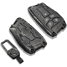 5 Button Zinc Alloy Key Fob Cover, Metal Smart Key Protector with Soft Silicone Buttons, Anti-Scratch Key Shell Compatible with 2022-2026 Pickup Truck & SUV Smart Key.