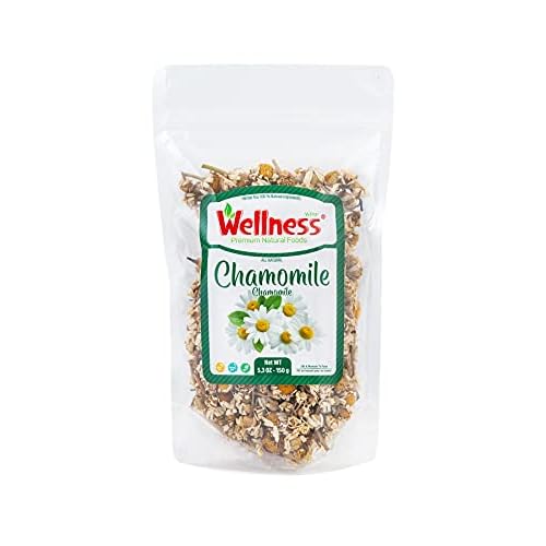 Wellness Organic Chamomile Tea Pure Herbal Infusion for Serene Moments, Calming & Soothing Blend with Handpicked Chamomile Flowers, Caffeine-Free Relaxing and Nourishing Tea