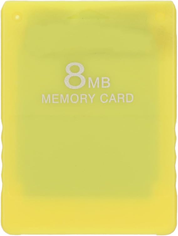 Memory Card 8MB FMCB V1.966 McBoot External Data Storage Card for All Game Console, High Speed Plug and Play Portable Gaming Memory Card (Yellow)