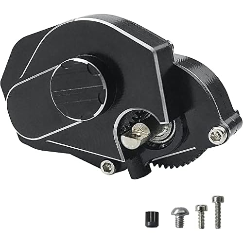Transmission Gearbox with Gear Fit for 124 Axial SCX24 RC Crawler Aluminum Alloy Black