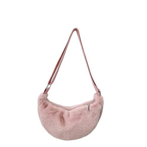 2024 Womens Plush Crossbody Dumpling Bag, Smart Casual Crossbody Shoulder Bag Y2K Purse Womens Crescent Bag