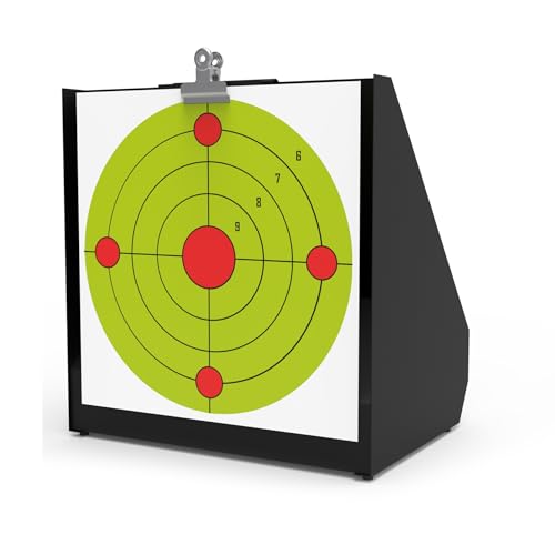 KNINE OUTDOORS Pellet Bullet Trap, 100 Pack 11 X 11 Bullseye Paper Targets, Pellet Gun Targets for Backyard, Bullet Box Bullet Trap