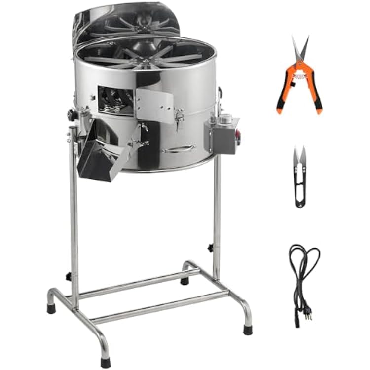 Happybuy Electric Bud Trimmer, 18 Machine with 60W Adjustable Speed, Stainless-Steel Blades, Mesh Bag & Pruner Included for Leaves and Bud