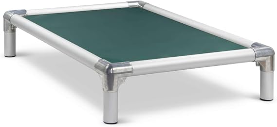 Kuranda Chewproof Elevated Dog Bed - Silver Aluminum - 50" x 36" - Heavy Duty Vinyl - Forest