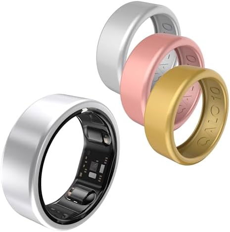 QALO QRNT Smart Ring Bundle, 3 Covers, Gold/Rose Gold/Silver, Size 10