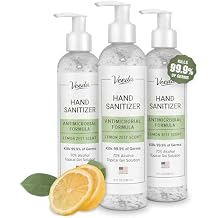 Veeda Scented Hand Sanitizer with Lemon Zest Scent - Moisturizing Clear Gel with Vitamin E & Antimicrobial Formula- Contains 70% Ethyl Alcohol - Hand Sanitizer Travel Size, Made in USA (3 x 8 fl. oz)