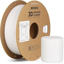 Inland PLA Basics Filament 1.75mm, 1kg Spool Dimensional Accuracy 0.02mm, Neatly Wound, Fits Most FDM 3D Printers (White, 1 Pack)