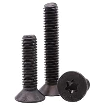 M6-1.0 x 25mm Flat Countersunk Head Torx Security Machine Screws Bolts, Black Oxide Finish, 10.9 Grade Alloy Steel, Full Thread, Pack of 30