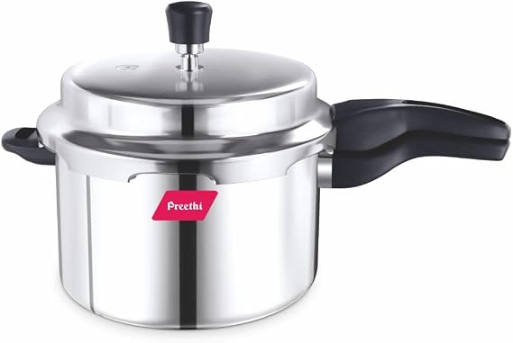 Preethi Induction Base Stainless Steel Outer Lid Pressure Cooker, 5 Litres, Silver