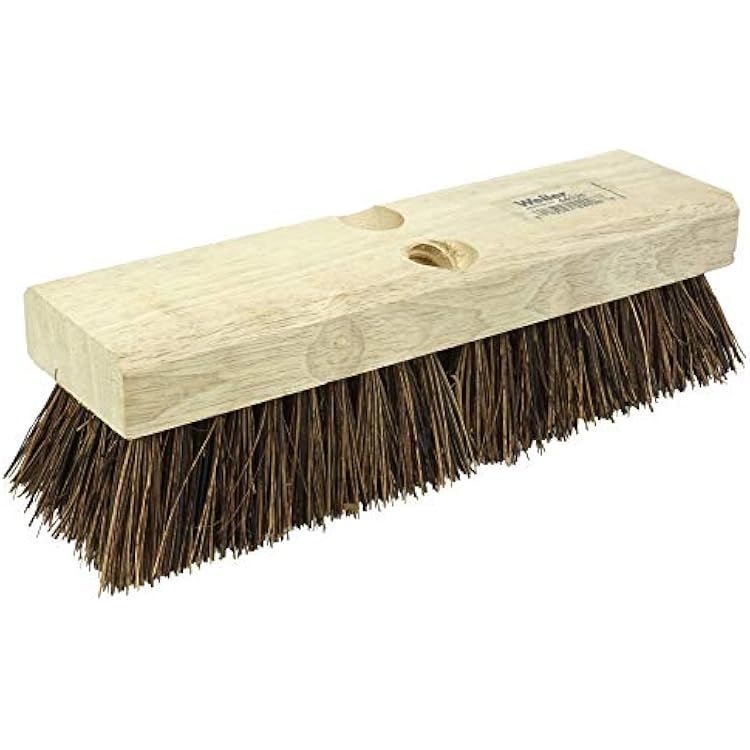Weiler 44026 Heavy Duty Deck Scrub Brush with Natural Palmyra Bristles for Wooden Decks, Conrete Patios, and Other Rough Surfaces