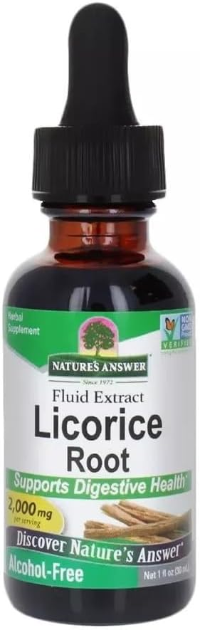 Nature's Answer Licorice Root Liquid Supplement 1 Fluid Ounce | Daily Digestion Support | Natural Immune Booster | Promotes Healthy Lungs