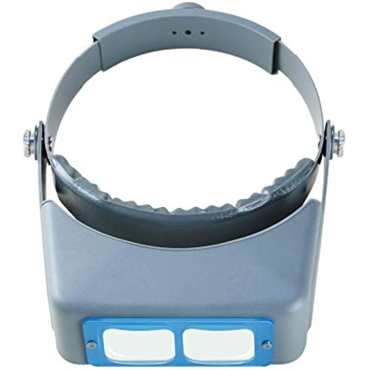 Headband Magnifier Hands Free Jeweler Loupe Head Mount Magnifying Headset Visor Double Optical Glass 4 Replaceable Lenses for Reading,Repair1.5X,2.0X,2.5X,3.5X