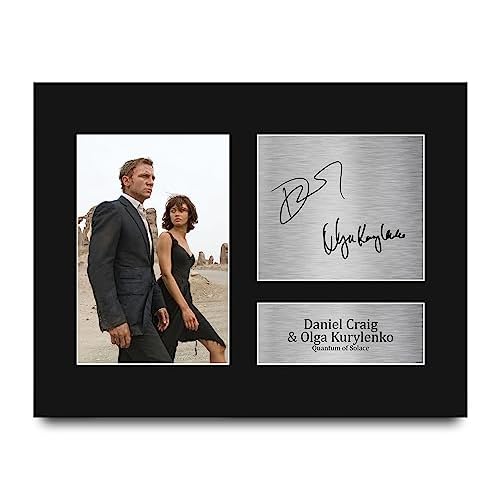 HWC Trading Daniel Craig & Olga Kurylenko James Bond Quantum of Solice Gifts Printed Signed Autograph Picture for Movie Memorabilia Fans - US Letter Size