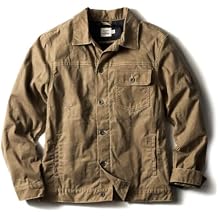 Huckberry Flint and Tinder Men's Flannel-Lined Waxed Trucker Jacket, Water & Weather Resistant Mens Jacket