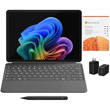 Microsoft Surface Pro 2 in 1 Laptop Tablet 2025, 12 Touchscreen, 45 Tops AI Copilot NPU, 16GB RAM, 512GB Storage, 16h Battery, Keyboard & Slim Pen, 365, UBS-C 65W Fast Charger, Windows 11
