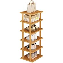 Cuteam 6 Tier Bamboo Shoe Rack, Yellow, Waterproof, Large Capacity, Multifunctional Storage Organizer for Hallway Closet