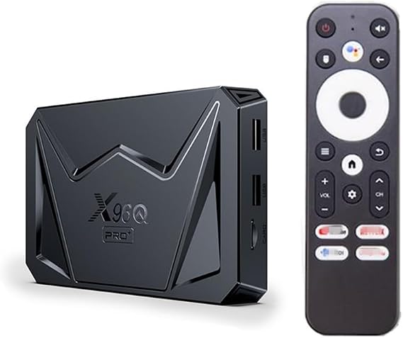 CHROX Android 14.0 TV Box, X96Q PRO+ Smart TV Box H728 Quad Core 64 Bit ARM Cortex-A53 Support 8K/4K 2.4/5.0Ghz WIFI BT4.0 100/1000M HDMI 2.0 H.265 Set-Top Box,2gb+ 16gb
