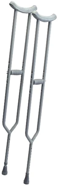 Lumex Bariatric Imperial Steel Crutches - Adult Medical Mobility Aids - Lightweight, Adjustable Support for 5'2''-5'10'' Tall, 3614A