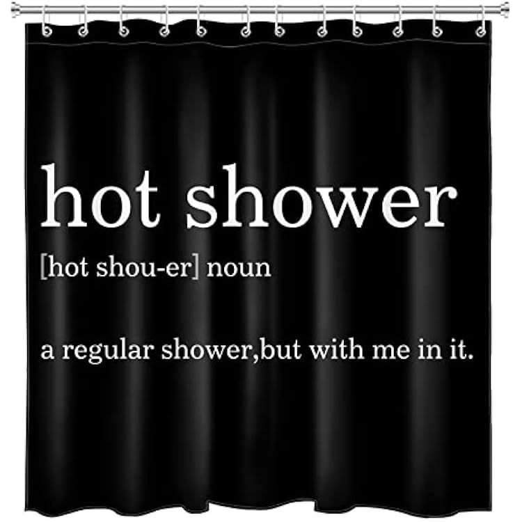 LB Hot Shower Curtain Definition Black and White Shower Curtains for Bathroom Concise Words Custom Personalized Bath Curtain with Hooks Easy Care Durable Waterproof Polyester Fabric, 72X72 Inch