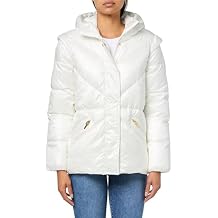 HALSTON Women's Diagnal Stitch Placket Short Puffer