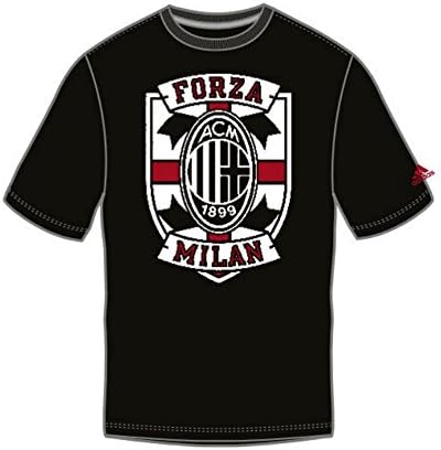 adidas A.C. Milan Cross Chest Performance Black T-Shirt Small