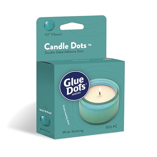 Glue Dots, Candle Dots, Double-Sided, Permanent, 12, 300 Dots, Heat-Resistant Adhesive, DIY Candle-Making, Secure Candle-Wick, Liquid Hot Glue Alternative, Clear