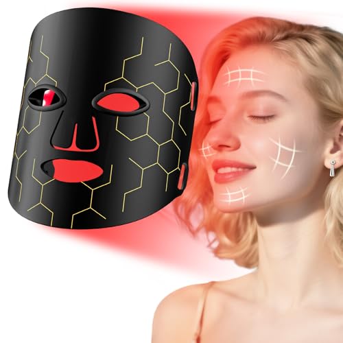 Red Light Therapy for Face 8 Modes, 630nm & 850nm Infrared LED Face Mask Light Therapy with 2600mAh Timer Remote for Home Use Anti-Aging & Skin Care, Womens Day Gifts for Her, Mom