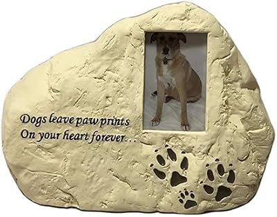 Comfy Hour Loving Memory Collection Dog Paws Decorative Pet Urn - Dog Leave Paw Prints On Your Heart Forever, Beige