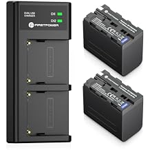 FirstPower 2 Pack NP-F970 Batteries and USB Dual Charger for Sony NP-F970 F960 F950 F930 F750 F570 F550 F530 F330 Battery and Sony Handycams, CCD-SC55 TR516 TR716 TR818 TR910 TR917