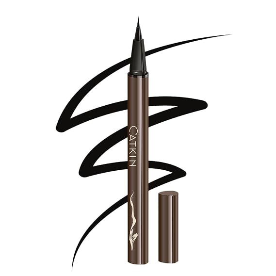 Catkin Liquid Eyeliner Pen Ultra-fine Waterproof Smoothy Stay 24 hrs Long Lasting Quick Drying for Sensitive Eyes Alcohol Free Very Black