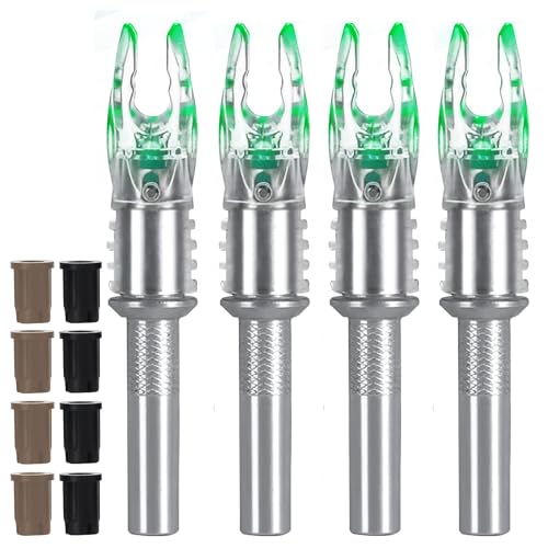 DEEPOWER G Lighted Nocks 4 PCS Easy Pull UpDown Switch High-Visibility LED Hutting Arrow Nocks Fits .165.204 .244inch Inside Diameter with X, S Bushings