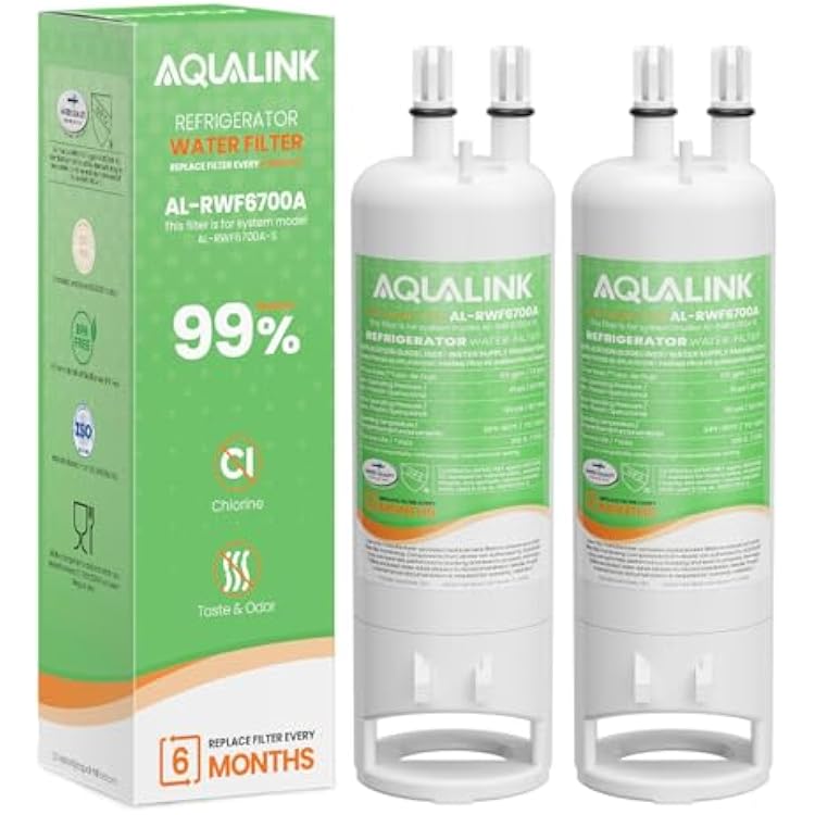 AQUALINK EDR1RXD1 Replacement for Everydrop Filter 1, Kenmore 46-9081, 46-9930, EDR1RXD1, EDR1RXD1B, P8RFWB2L, P4RFWB, RWF6700A 2PACK