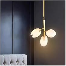 Full Brass Floral Glass Modern Chandelier, Living Room, Dining Room Home Decor Ceiling Light,Modern Lighting 1(White,L36CM3head)