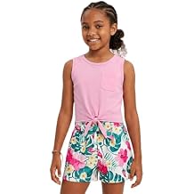 Girls Short Sets - 2 Piece Crop Top and Shorts with Pockets for Kids Teens 8-14 Years, Summer Vacation Beach Outfits