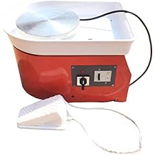 Huanyu Pottery Machine Ceramic Machine Pottery Wheel 350W 25CM 9.8" Ceramic Work Clay Art Craft DIY Clay Tool with Foot Pedal (110V, Basin Non-Detachable)