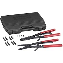 OTC 4513 Heavy-Duty 2-Piece Internal and External Snap-Ring Pliers Set - Includes Internal and External Pliers, Tips, and Blow Molded Case