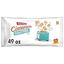 Malt-O-Meal Cinnamon Toasters Breakfast Cereal, Oven-Puffed Cinnamon Cereal Squares, Large Cereal for Family, 49 OZ Resealable Cereal Bag