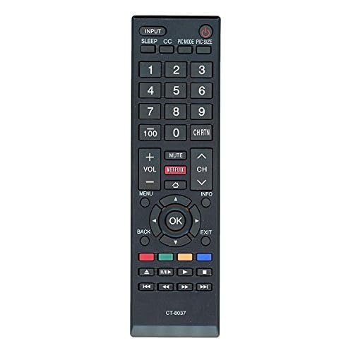 New CT-8037 Universal Remote Control for All Toshiba Brand TV, Smart TV CT-8037