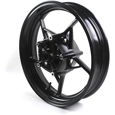 Gloss Black Front Wheel Rim Compatible with Kawasaki Z650 Ninja 650 2017-2024, Z900 ABS include 2017-2024, Z900 SE 2022-2023