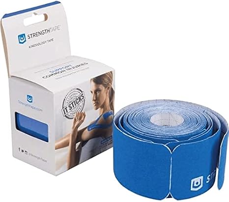 StrengthTape 10-Inch Precut Roll (Pack of 20), 16-Feet, Light Blue