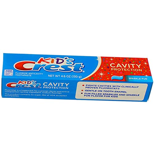 Crest Toothpaste for Kids, Cavity Protection Sparkle Fun 4.6 Ounces Each 5