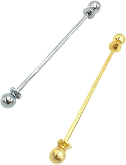 2 Pcs Collar bar Men's Collar Bar Pin Set Collar Bar for Men (Sliver, Golden)