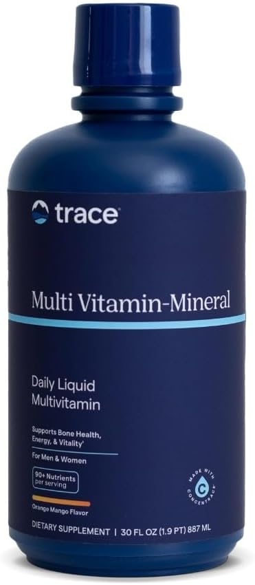 Trace Minerals Liquid Multivitamin with 72+ Minerals, Orange Mango, 32 oz