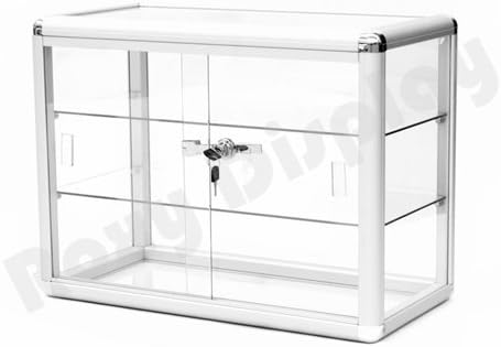 Roxy Display (SC-KDTOP) Counter TOP Glass CASE, Standard Aluminum Framing with Sliding Glass Door and Lock