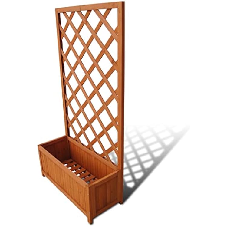 Planter Brown Solid Wood Drainage pots Indoor Flower planters Succulent pots for Indoor Outdoor 27.6 x 11.8 x 53.1 in Planters