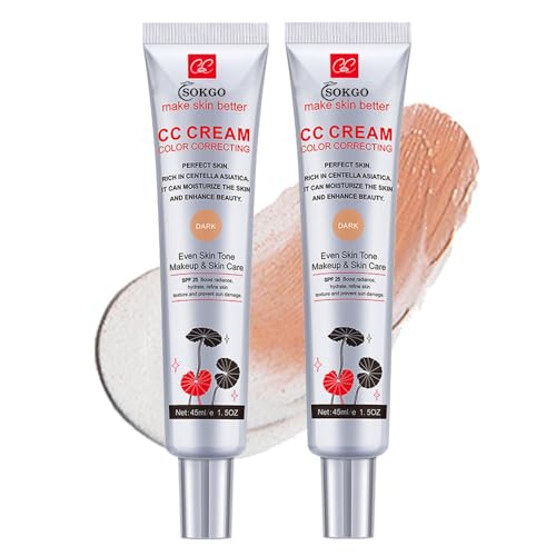 Color Correcting CC Cream, Full-Coverage Foundation, SPF 25, Even Skin Tone, Hydrating Cream